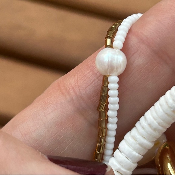 J.Crew Seaside Bracelet Set of 3 NWT vacation jewelry fresh water pearl New - Picture 10 of 12